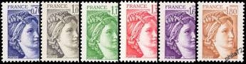 Série Sabine de Gandon - 6 timbres