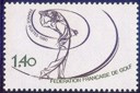 Fédération française de golf - 1.40f brun et vert