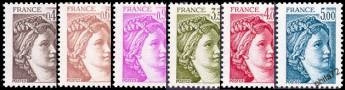 Série Sabine de Gandon - 6 timbres