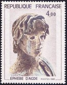 L'Ephèbe d'Agde statuaire hellénistique - 4.00f brun-foncé, brun et bleu-clair