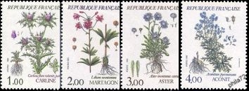 Série faune & flore de France - Fleurs de Montagne - 4 timbres