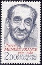 Pierre Mendès France - 2.00f bleu et carmin