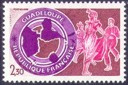 Guadeloupe - 2.30f brun-rouge, violet et rose-foncé