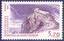 Château de Montségur - 3.70f violet, violet-rouge et rouge