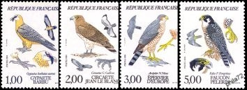 Série faune & flore de France-Rapaces diurnes - 4 timbres