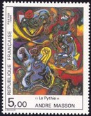 La Pythie Oeuvre d'André Masson - 5.00f multicolore
