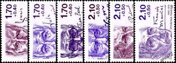 Série Ecrivains - 6 timbres