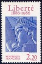 Statue de la liberté - 2.20f bleu et rouge