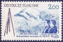 Ascension du Mont-Blanc - 2.00f bleu, bleu-vert et brun