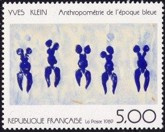 Anthropométrie de l'époque bleue d'Yves Klein - 5.00f bleu, noir et jaune