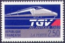 T.G.V. Atlantique - 2.50f bleu, rouge et argent