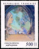 Profil de femme d'Odilon Redon - 5.00f multicolore