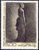 Le Noeud noir de Georges Seurat - 5.00f jaune et gris-foncé