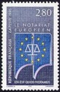Notariat européen - 2.80f bleu-clair, jaune et bleu-foncé