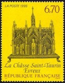 La chasse de Saint-Taurin à Evreux - 6.70f jaune, brun-rouge et noir