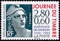 Marianne de Gandon - 2.80f + 0.60f rouge, lilas et vert-gris