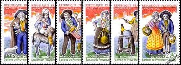 Série célébrités - les Santons de Provence - 6 timbres
