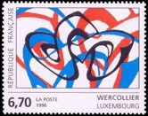 Oeuvre originale de Wercollier - 6.70f, rouge et bleu