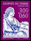 Mouchon 1902 - 3.00f + 0.60f violet, gris-clair et bleu-foncé