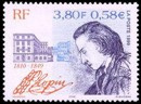 Frédéric Chopin - 3.80f bleu, violet et orange