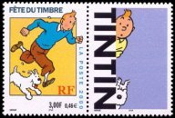 Timbre du carnet journée du timbre de 2000 avec logo - 3.00f multicolore