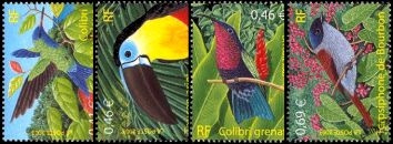 Série nature de France - Oiseaux d'outre-mer - 4 timbres
