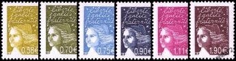 Série type Marianne du 14 juillet. Type de 2002 - 6 timbres
