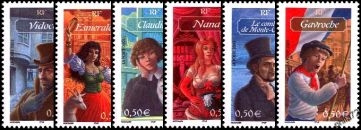 Série personnages de la littérature Française - 6 timbres