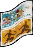 Paire du bloc JO Athènes 2004 - 0.50€ multicolore