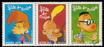 Triptyque fête du timbre Titeuf 2005 - TVP 20g - lettre prioritaire multicolore