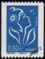 Lamouche - 0.60€ bleu provenant de roulettes légende philaposte avec n° noir au verso