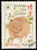 Timbre nouvel an chinois année du cochon - TVP 20g - lettre prioritaire multicolore provenant du bloc