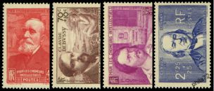 Série au Profit des Chomeurs Intellectuels - 4 timbres