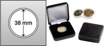 Ecrin numismatique NOBILE en métal pour monnaie ou capsule de 38 mm