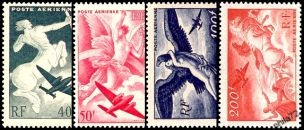 Série mythologique - 4 timbres Centaure, Iris, Egine et Apollon