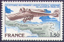 Liaison Villacoublay-Pauillac - 1.50f bleu, vert-foncé et brun-rouge