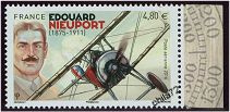 Edouard Nieuport - 4.80€ multicolore provenant du bloc feuillet avec marge illustrée