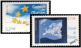 Paire Conseil de l'Europe - Etoiles et nuages
