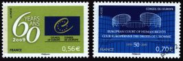 Paire Conseil de l'Europe - 60ème anniversaire du conseil de l'Europe et Cinquantenaire de la cour européenne des Droits de l'homme