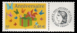 Timbre pour Anniversaire tirage gommé - 0.46€ multicolore logo Cérès