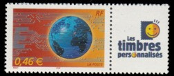 Le Monde en réseau tirage gommé - 0.46€ multicolore logo TPP