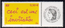 Timbre pour Invitation tirage gommé - 0.50€ multicolore papier azurant gomme brillante logo Cérès