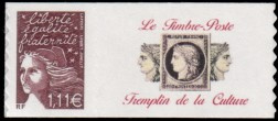 Luquet tirage autoadhésif - 1.11 euro brun-prune logo privé (culture)