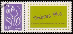 Lamouche tirage gommé - 0.10 euro violet pâle logo timbres plus