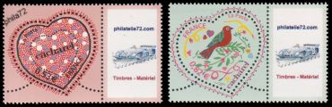 Paire Cacharel tirage gommé - 0.53€ et 0.82€ multicolore logo privé (phila72)
