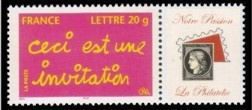 Timbre pour Invitation tirage gommé - TVP 20g - lettre prioritaire multicolore logo privé (notre passion)