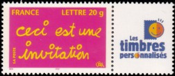Timbre pour Invitation tirage gommé - TVP 20g - lettre prioritaire multicolore logo TPP