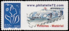 Lamouche tirage autoadhésif - 0.55 euro bleu logo privé (phila72)