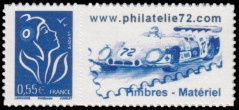 Lamouche tirage autoadhésif - 0.55 euro bleu logo privé (phila72 unicolore)