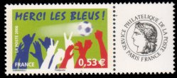 Merci les Bleus tirage gommé - 0.53€ multicolore logo Cérès